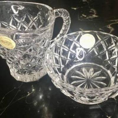 KKT163- Lenox Crystal Brilliance Creamer & Sugar Bowl Set 