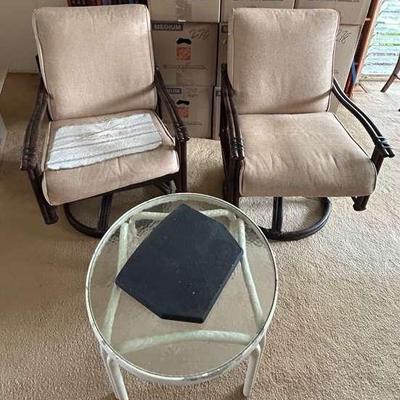 KKT283- MCM Mid-Century Modern Revolving Chairs And Table