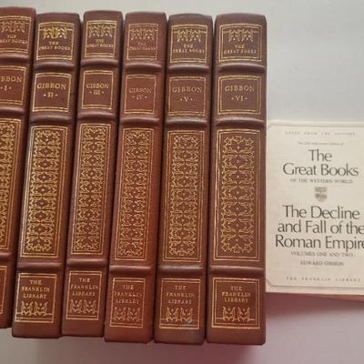 KKT397- Edward Gibbon Roman Empire Set, From The Franklin Library Leather Bound