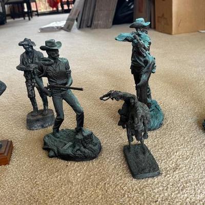 KKT198 - Huge Collection of Vintage Jim Ponter Western Heritage Cast Bronze Sculptures