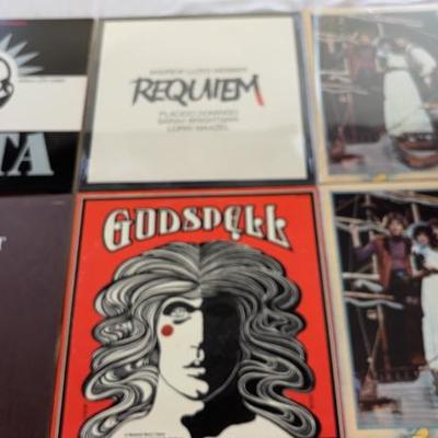 KKT329 - Six Broadway Vinyl Record Albums Godspell, Evita, Jesus Christ Superstar & More