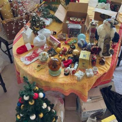 KKT150-Assortment of Christmas season items, decor, and gift supplies