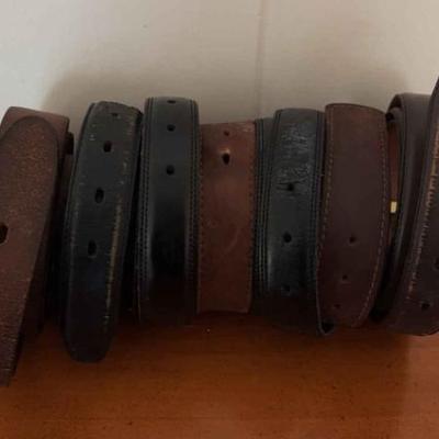 KKT371-7 Large Leather Belts, Brown and black