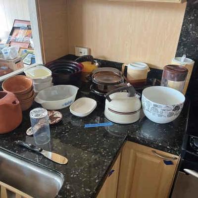 KKT465 Assorted Serving Dishes, Pitchers, Pots, And More