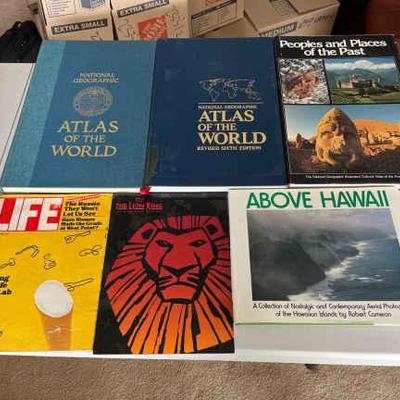 KKT279 National Geographic Atlas, Assorted Books, And Place Mats