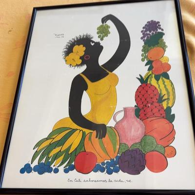 KKT030-Print of Columbian woman with fruits “Nieves - Consuelo Lago" 1988