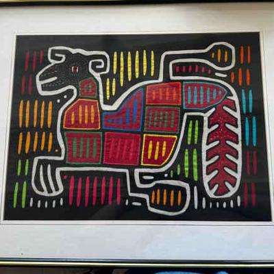 KKT004 - Framed handcrafted Panamanian Mola Art