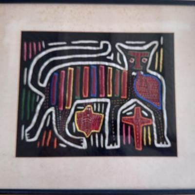 KKT191 - Beautiful Framed Handmade Panamanian Mola