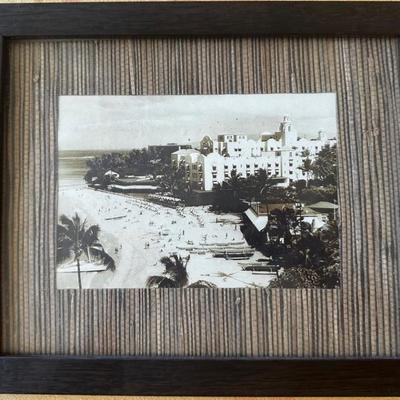 KKT042 - Vintage Framed Photo of Waikiki’s Royal Hawaiian Hotel