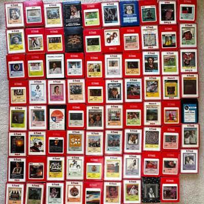 KKT116 - Huge Assortment of Vintage 8-Track Music Tapes All Genres, Some Brand New