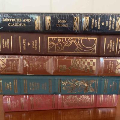 KKT412 - Five Signed First Edition “The Franklin Library” Leather Bound Books by Updike Three Sealed