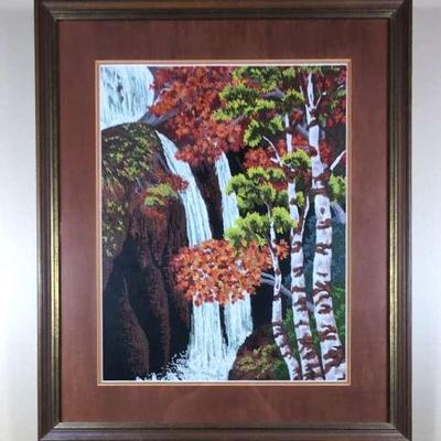 Japanese Bunka Embroidery Artwork, Framed