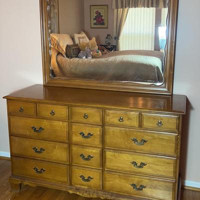 Wooden Dresser with Mirror 