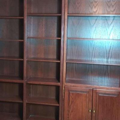 Stained Oak Bookcases