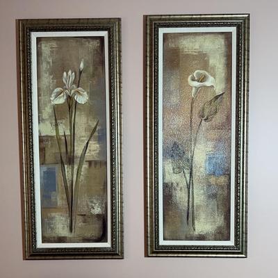 Large Matching Floral Art Pieces