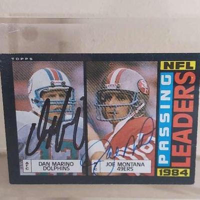 1984 Topps NFL Marino and Montana Signed Card