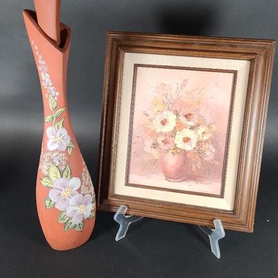 Handpainted Vase and Painting