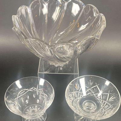 Waterford Crystal Footed Compotes and Centerpiece Bowl