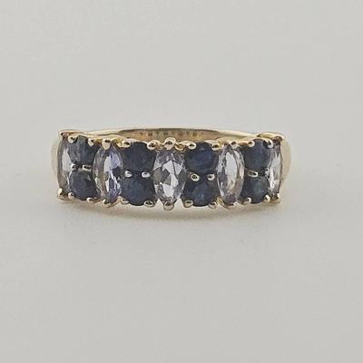 14k Gold Tanzinite & Sapphire Ring