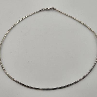 Sterling Silver Omega Chain Necklace 