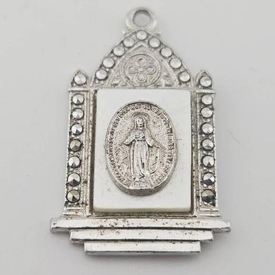 Sterling Silver Mother Mary Mother Of Pearl Religious Charm