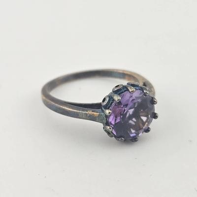 Sterling Silver 2 Carat Amethyst Ring