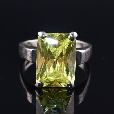 Sterling Silver Emerald-Cut Ring