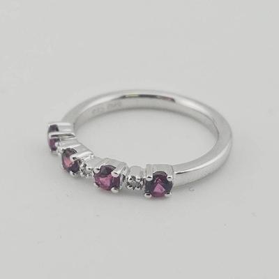 Spinel & Diamond Sterling Silver Ring