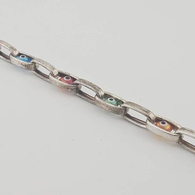Sterling Silver Evil Eye Bracelet 