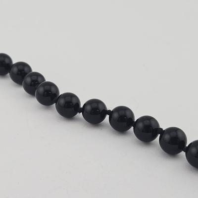Sterling Silver Onyx Beaded Bracelet 