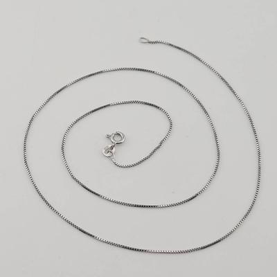 14k White Gold Balestra Italian Box Chain Necklace 