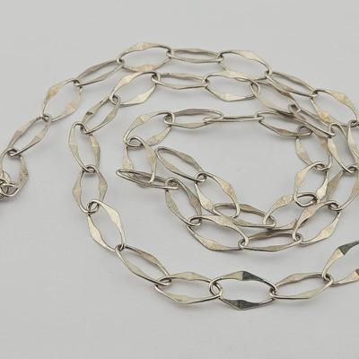 Sterling Silver Italian Open Link Chain Necklace 
