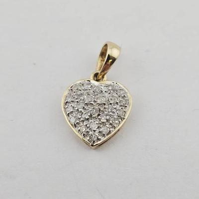 14k Gold Diamond Heart Pendant