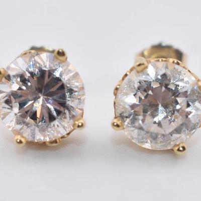 Pair of 14k Yellow Gold Ornate Stud Earrings