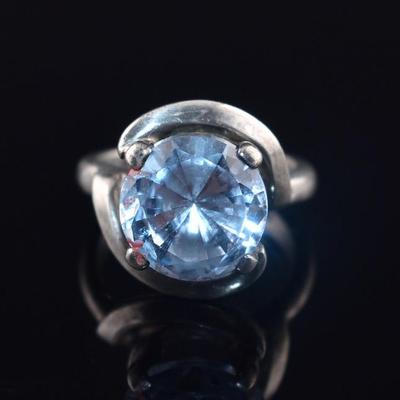 Sterling Silver 5 Carat Blue Spinel Ring