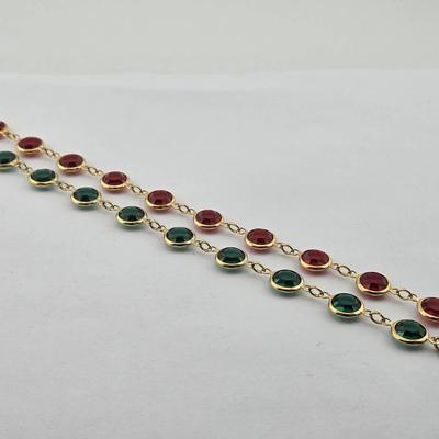Two Savvy By Swarovski Red & Green Crystal Bracelets