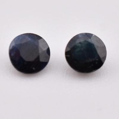 Pair of 0.4 TCW Round Blue Sapphires