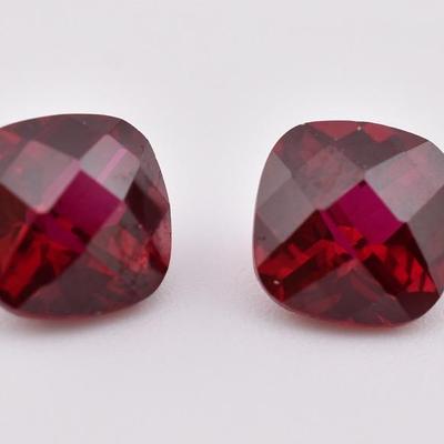 Pair of  5.7 TCW Matching Twin Rubies