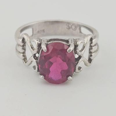 Sterling Silver 2.5 Carat Oval Cut Ruby Ring