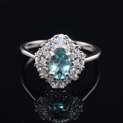 Sterling Silver Natural Unheated Oval Apatite Ring