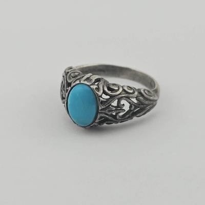 Sterling Silver Fancy Turquoise Southwestern Ring