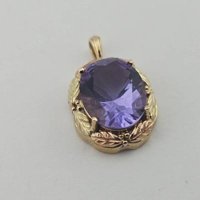 10k Gold Colored CZ Pendant