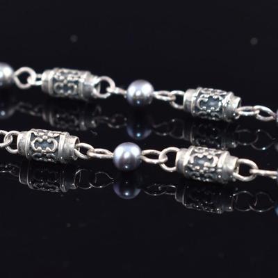 Baroni Designs Sterling Silver Black Pearl Necklace