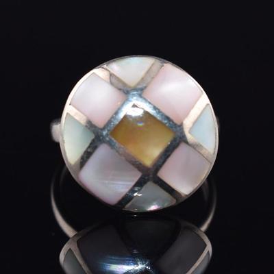 Sterling Silver Mother of Pearl Dome Ring