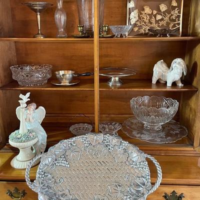 Vintage Lenox Serving Tray With Lladro, Lhasa Apso Dog, & More