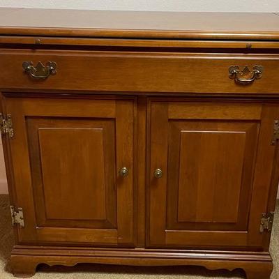 Hayward Wakefield Maple Bar Cabinet & Framed Print