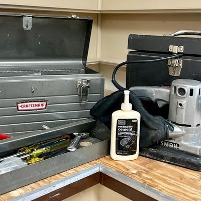 Craftsman Tool Box With Assorted Tools + Dustless Dual Motion Sander