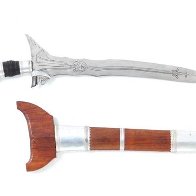 Sale Photo Thumbnail #51: Lot 51 filipino modern vintage moro kris scabbard