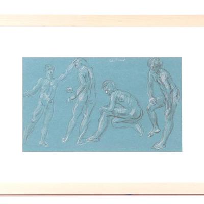Sale Photo Thumbnail #227: Lot 227 paul cadmus 1904 1999) figure studies on blue paper