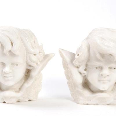 Sale Photo Thumbnail #196: Lot 196 wonderfully hand carved marble cherubs